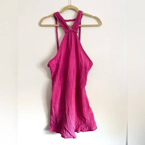 Anthropologie Gauze Braided High Neck Swim Coverup Size Small Cotton - Picture 3 of 9